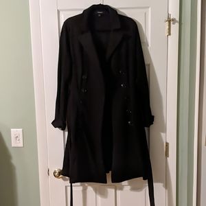 Black Flare Cotton Torrid Trenchcoat Size 1 (16)